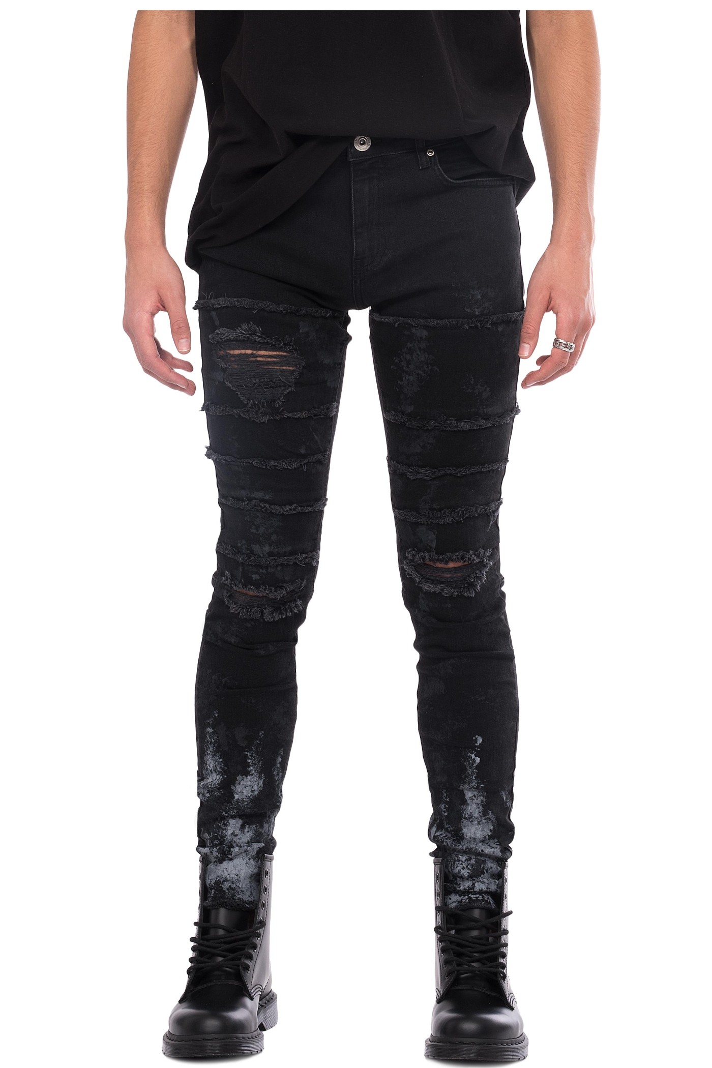 Destroyer Paint Jeans - Black Denim