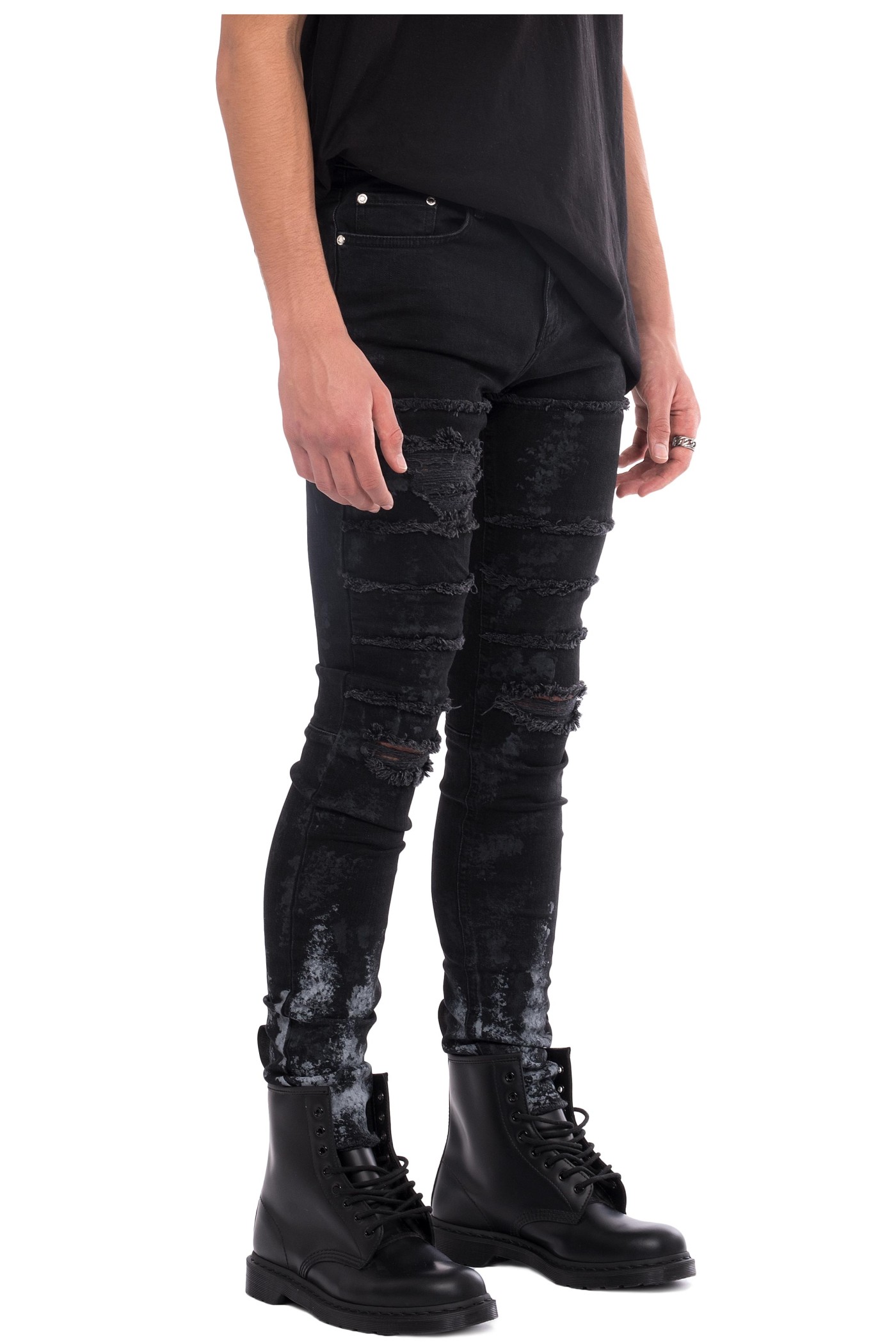 Destroyer Paint Jeans - Black Denim